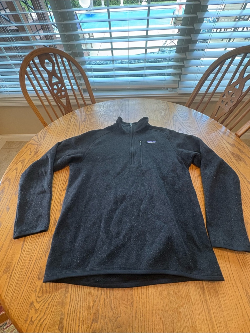 Patagonia Better Sweater 1/4 Zip Fleece Mens M Black Hiking Camping